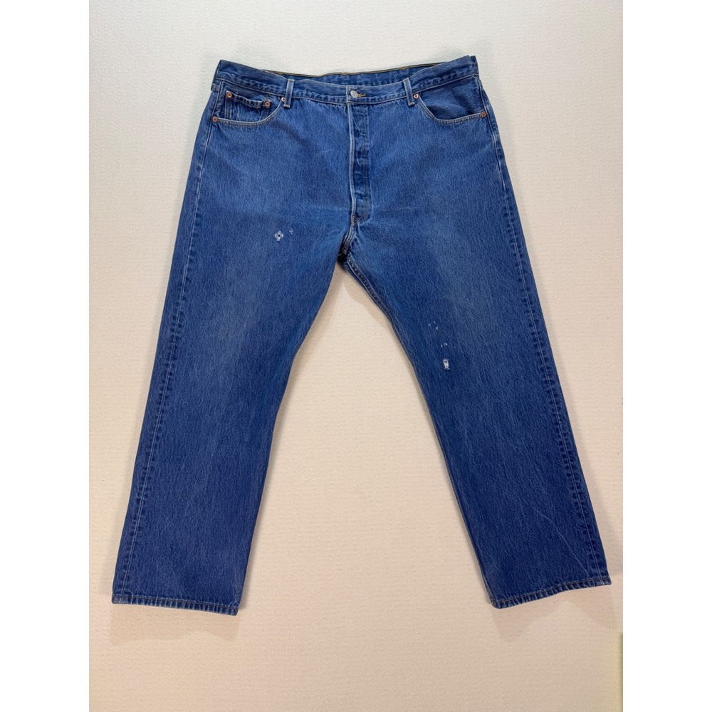 Vintage Levi's 501 XX Button Fly Blue Jeans 46x32 Red Tab Straight Leg